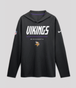 2026 Minnesota Vikings Sideline Long Sleeve Hooded T-Shirt 5