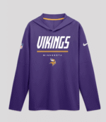 2026 Minnesota Vikings Sideline Long Sleeve Hooded T-Shirt 6
