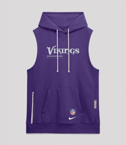 2026 Minnesota Vikings Sideline Sleeveless Hoodie 1