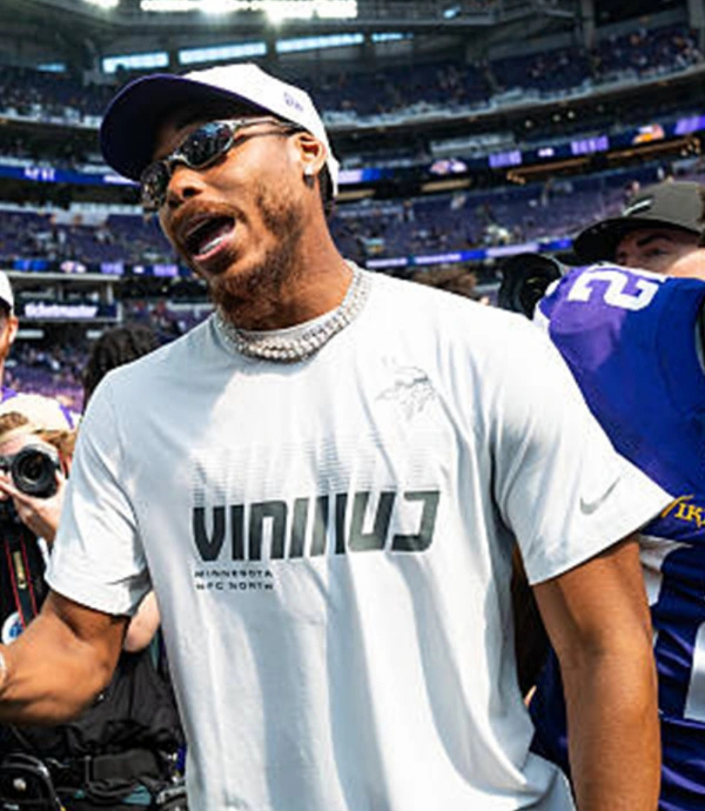 2026 Preseason Justin Jefferson Vikings Sideline T-Shirt 1 2026 Preseason Justin Jefferson Vikings Sideline T-Shirt 1