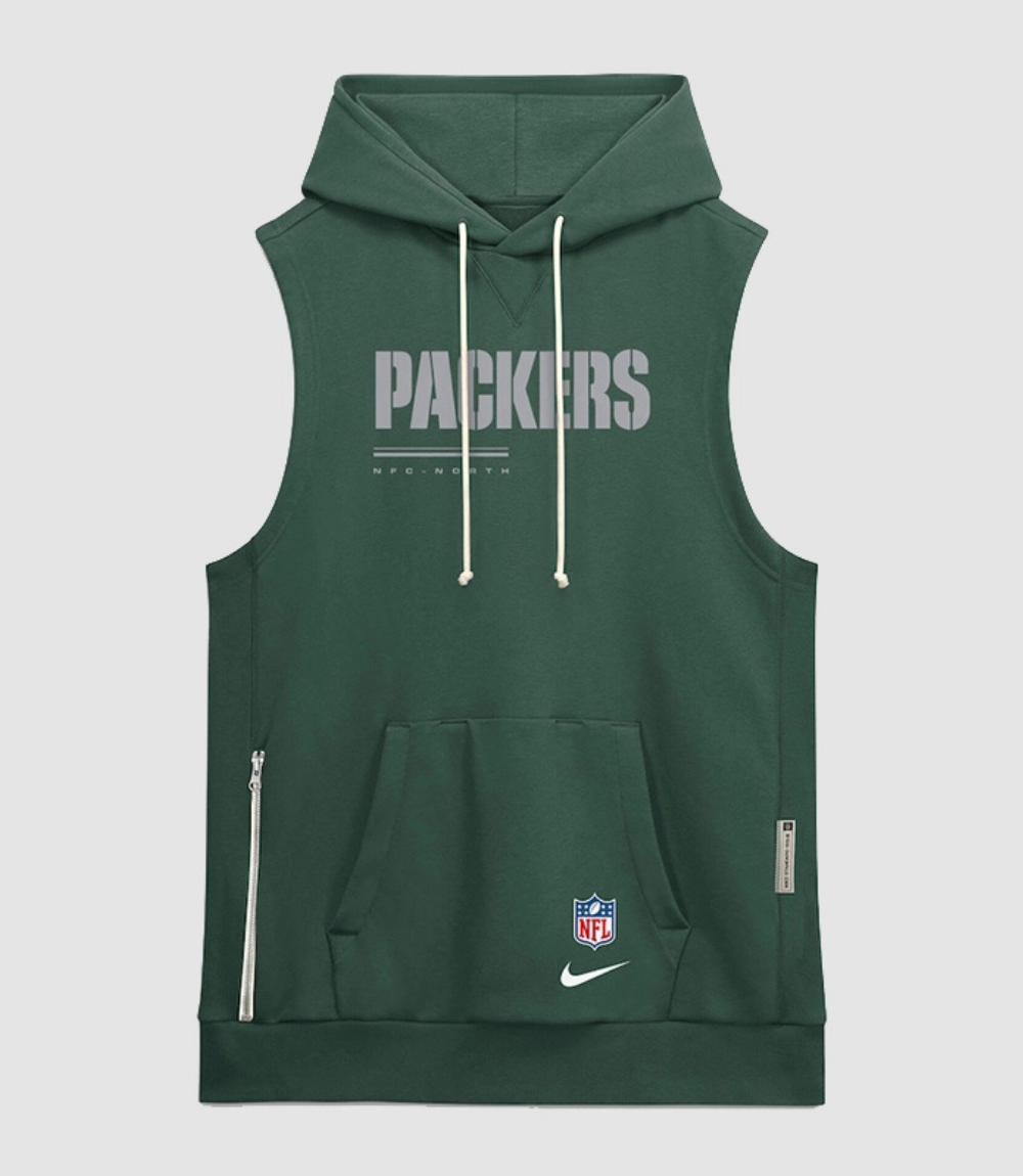 2026 Preseason Matt LaFleur Packers Sleeveless Hoodie 1 2026 Preseason Matt LaFleur Packers Sleeveless Hoodie 1