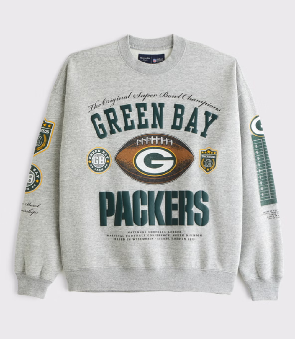 Abercrombie Green Bay Packers Fleece Sweatshirt 1 Abercrombie Green Bay Packers Fleece Sweatshirt 1