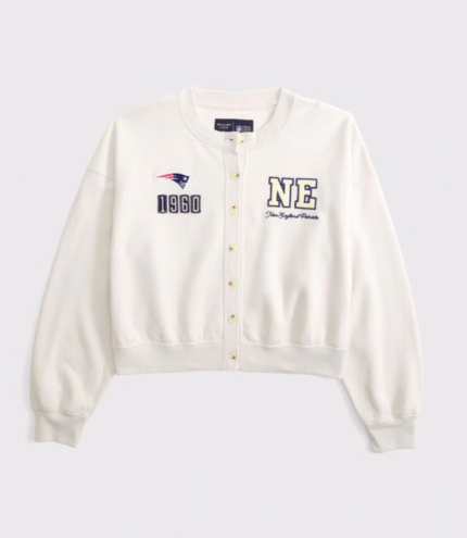 Abercrombie New England Patriots Sunday Shrunken Cardigan Jacket 3