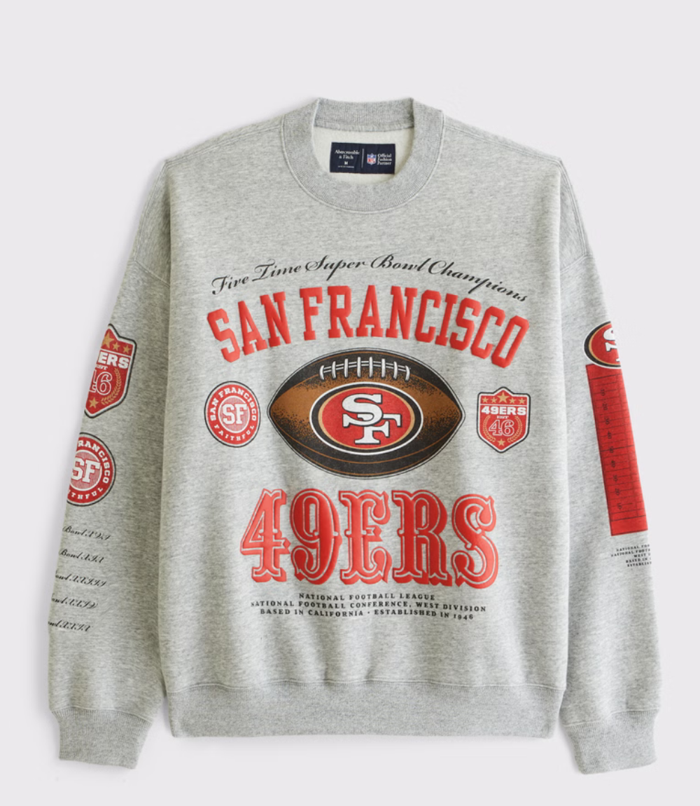 Abercrombie San Francisco 49ers Fleece Sweatshirt 1 Abercrombie San Francisco 49ers Fleece Sweatshirt 1