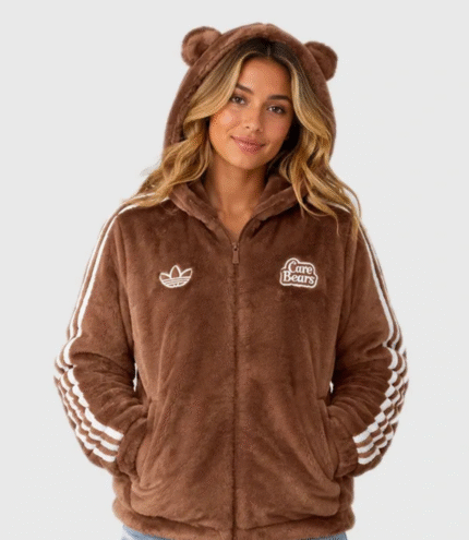Adidas x Care Bears Fur Brown Jacket 1