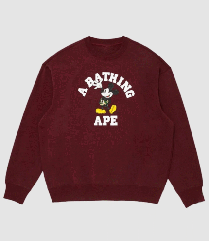 Bape x Disney Mickey Mouse College Crewneck 1 (1)