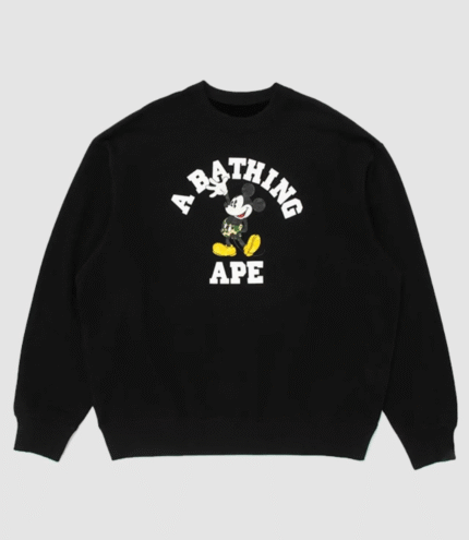 Bape x Disney Mickey Mouse College Crewneck 3