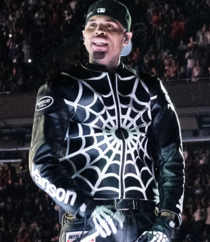 Chris Brown Spider-Web Black Jacket 3