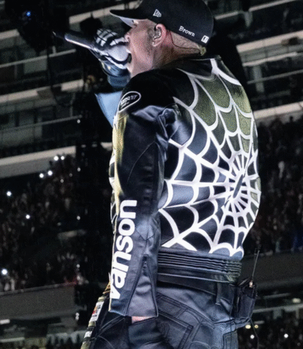 Chris Brown Spider-Web Black Jacket 4