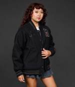 Disney Mickey Mouse Vampire Black Varsity Jacket 4