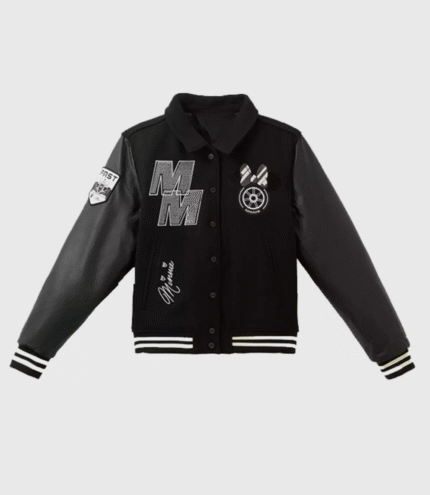 Disney x Formula 1 Minnie Mouse Black Varsity Jacket 1