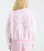 Fanatics x LoveShackFancy Collegiate Pink Varsity Jacket 2 (1)