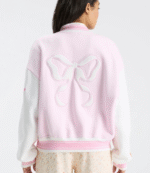 Fanatics x LoveShackFancy Miami Collegiate Pink Varsity Jacket 2