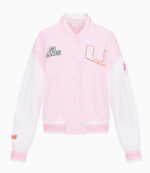 Fanatics x LoveShackFancy Miami Collegiate Pink Varsity Jacket 4