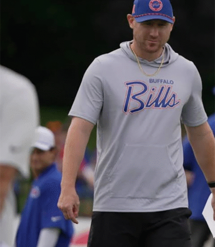 Joe Brady Preseason 2026 Bills Short Sleeve Hooded T-Shirt 2