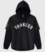 OVO x MLB Black Jersey Button-Up Hoodie 1