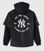 OVO x MLB Black Jersey Button-Up Hoodie 2