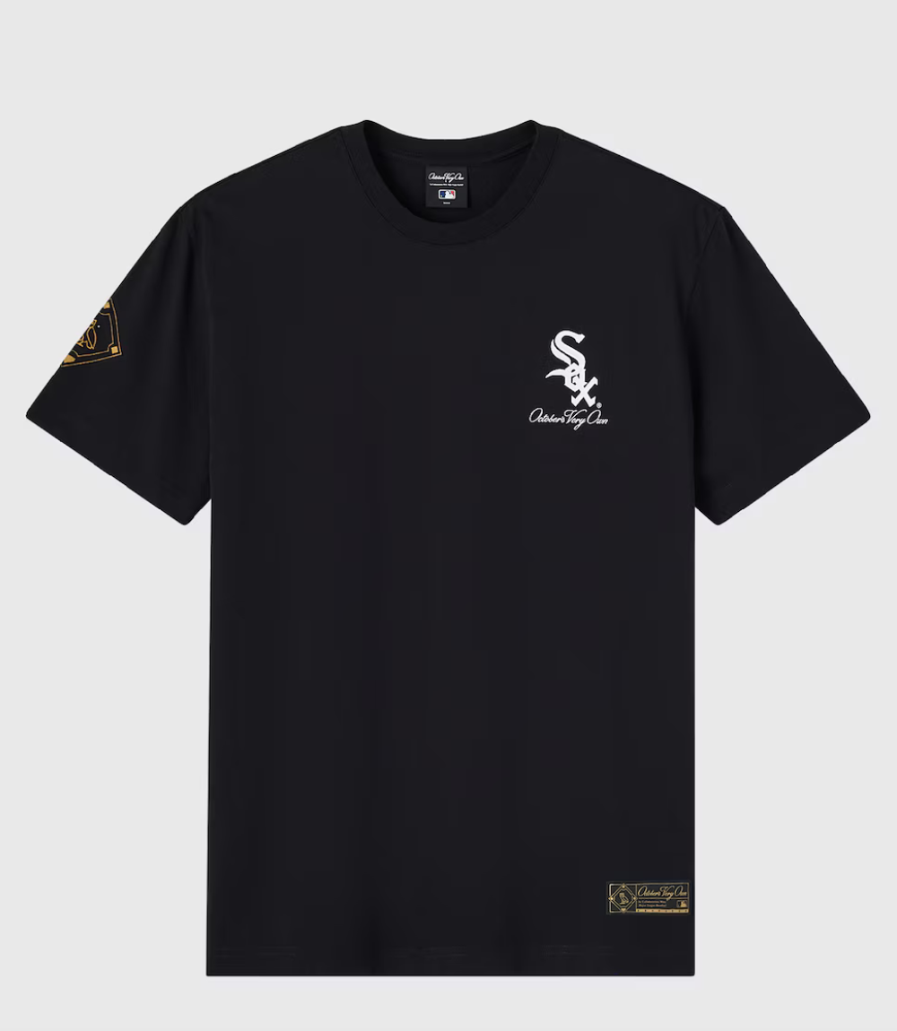 OVO x MLB Chicago White Sox Black T-Shirt 1 OVO x MLB Chicago White Sox Black T-Shirt 1