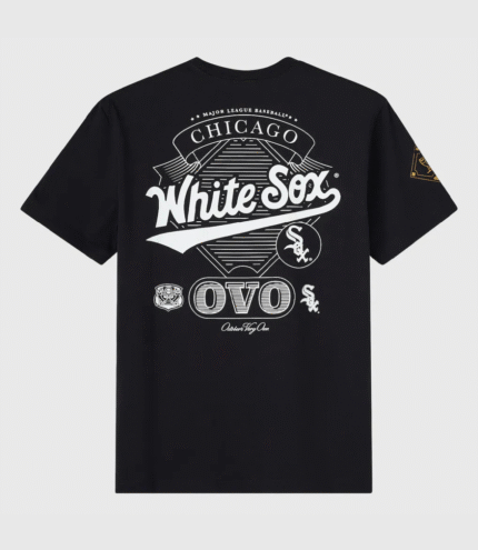OVO x MLB Chicago White Sox Black T-Shirt 2