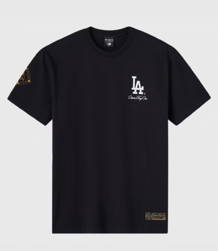 OVO x MLB Los Angeles Dodgers Black T-Shirt 1