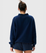 Parke Polka Dot Letter Varsity Mockneck Sweatshirt 4