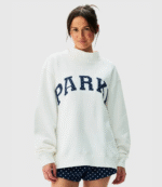 Parke Polka Dot Letter Varsity Mockneck Sweatshirt 5