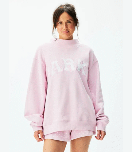 Parke Polka Dot Letter Varsity Mockneck Sweatshirt 7