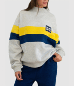 Parke x ’47 Michigan Graphic Mockneck Grey Sweatshirt 3