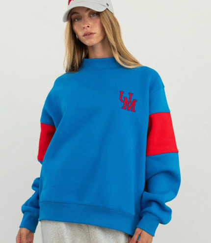 Parke x ’47 Ole Miss Graphic Mockneck Blue Sweatshirt 1