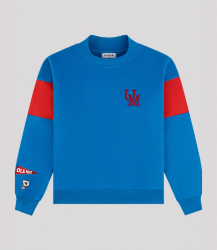 Parke x ’47 Ole Miss Graphic Mockneck Blue Sweatshirt 3