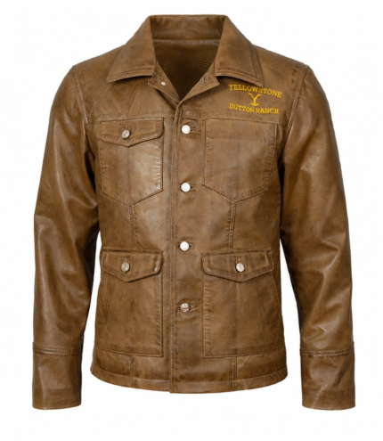 Ryan Yellowstone Ian Bohen Brown Leather Jacket 1