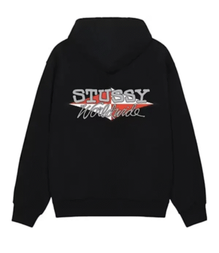 Stussy Worldwide Diamond Black Hoodie 1