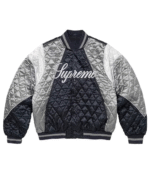 Supreme Quilted Satin Varsity Jacket 1