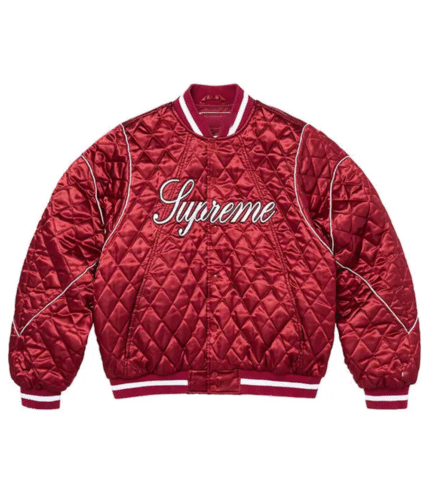 Supreme Quilted Satin Varsity Jacket 3