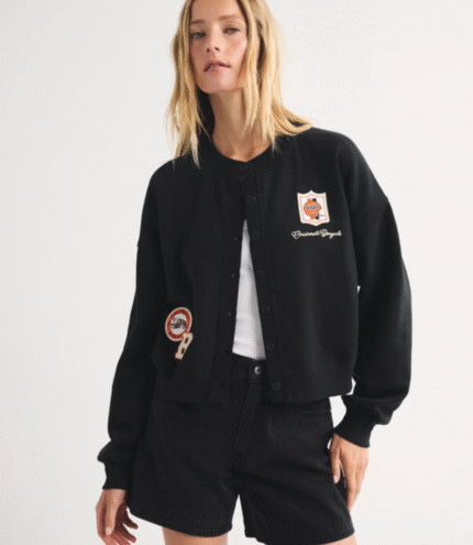 Abercrombie Cincinnati Bengals Sunday Shrunken Cardigan Jacket 1