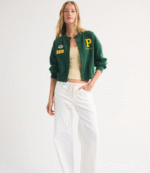 Abercrombie Green Bay Packers Sunday Shrunken Cardigan Jacket 1