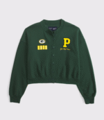 Abercrombie Green Bay Packers Sunday Shrunken Cardigan Jacket 3