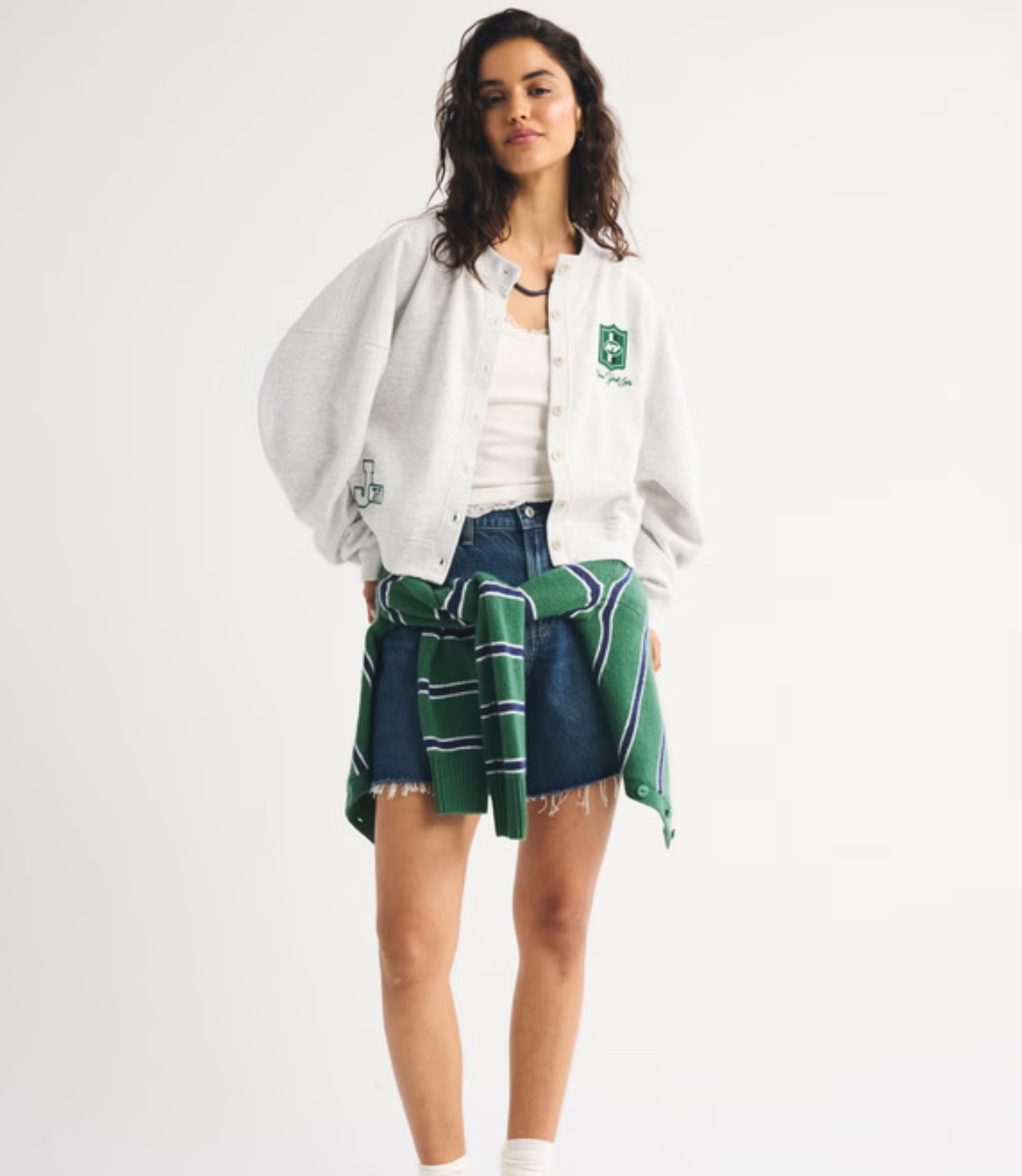 Abercrombie New York Jets Sunday Shrunken Cardigan Jacket 1 Abercrombie New York Jets Sunday Shrunken Cardigan Jacket 1