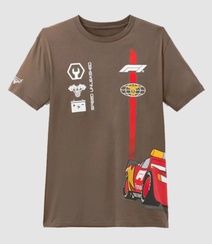 Disney and Pixar’s Cars F1 Lightning McQueen Brown T-Shirt 2