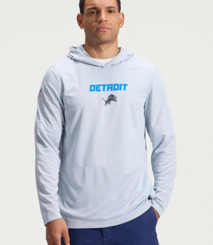 Nike Lions Rivalries 2026 Sideline Long-Sleeve Hooded T-Shirt 1