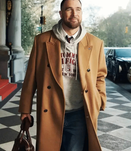Travis Kelce NYC Brown Trench Coat 1