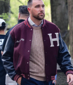 Travis Kelce Tommy Hilfiger Mixed-Media Varsity Jacket 1