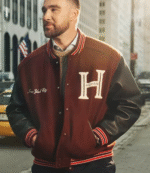 Travis Kelce Tommy Hilfiger Mixed-Media Varsity Jacket 2