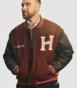 Travis Kelce Tommy Hilfiger Mixed-Media Varsity Jacket 5