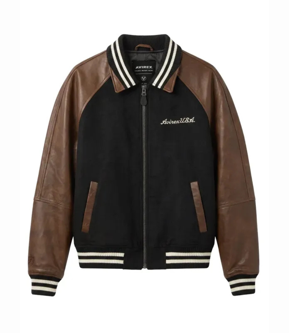 AVIREX Naval Varsity Wool Leather Jacket 1