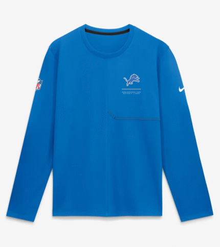 Detroit Lions 2026 Blue Sideline Coach Long-Sleeve T-Shirt