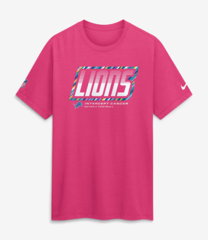 Detroit Lions 2026 Pink Crucial Catch T-Shirt 1