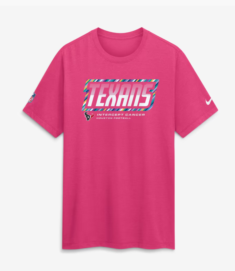 Houston Texans 2026 Pink Crucial Catch T-Shirt 1 Houston Texans 2026 Pink Crucial Catch T-Shirt 1