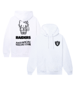 Las Vegas Raiders ASSC White Hello Kitty Hoodie 3