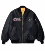 Las Vegas Raiders ASSC x NFL Black MA-1 Full-Zip Blossom Bomber Jacket 2